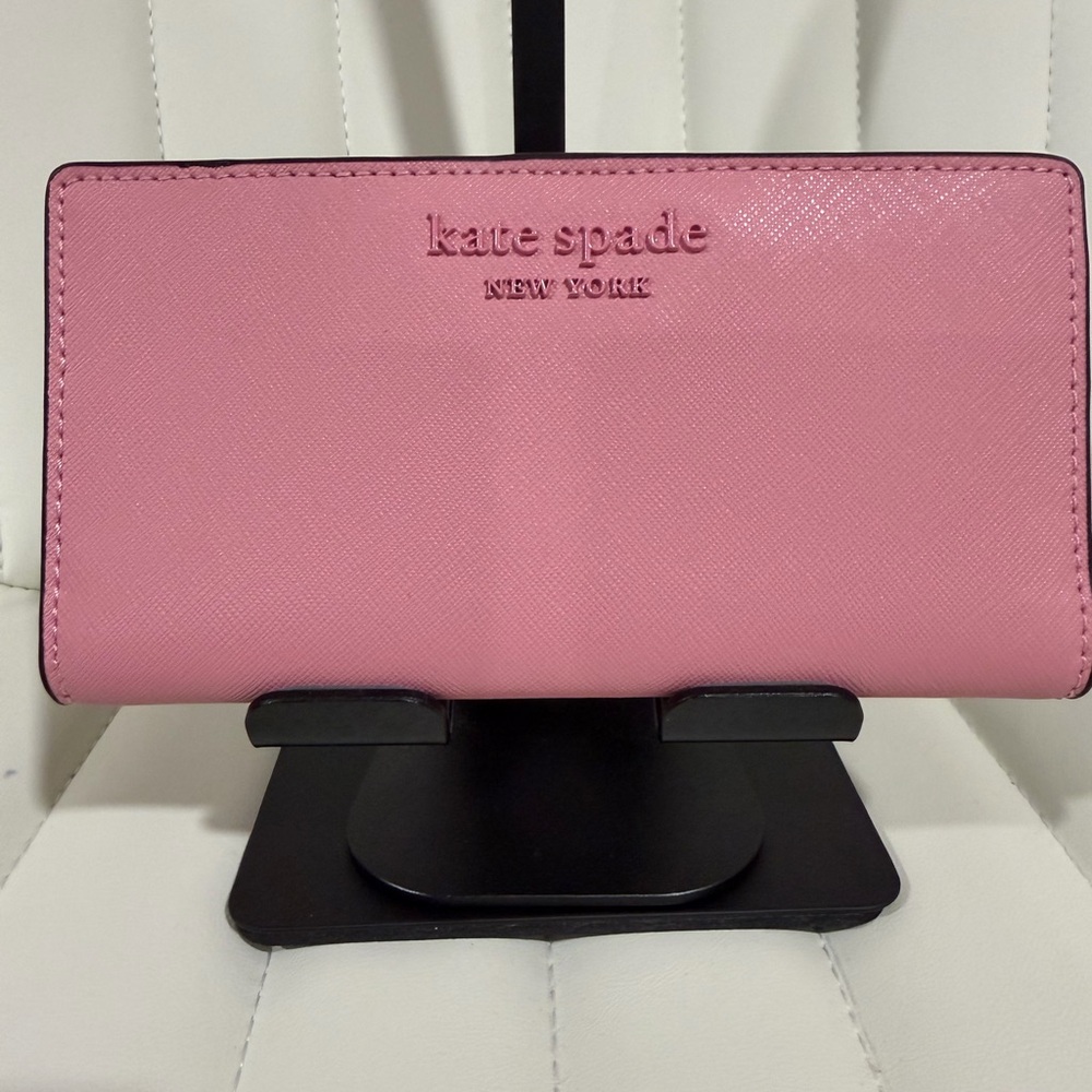 kate spade Pink Bifold Saffiano Wallet